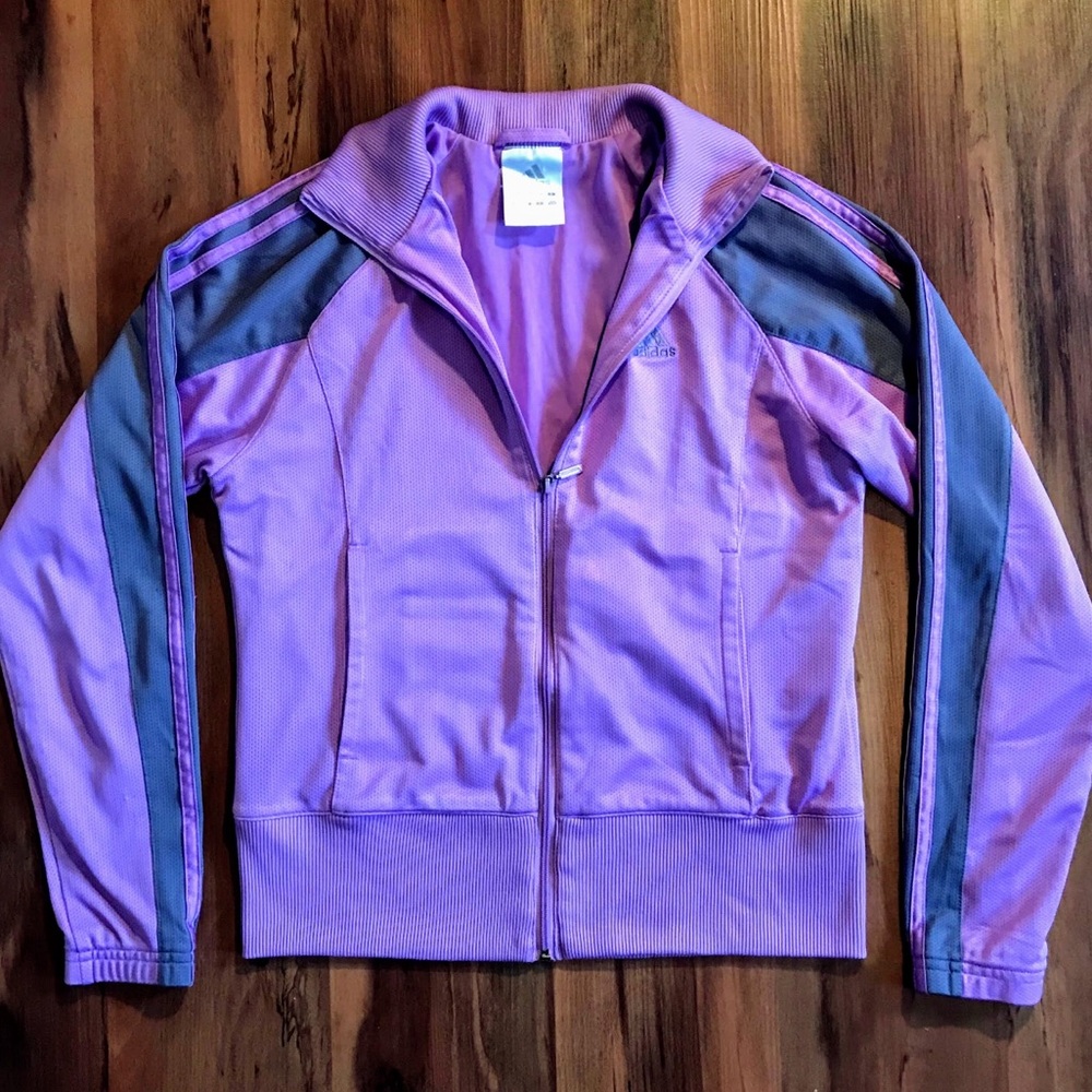 Adidas Lavender and Grey Track Jacket